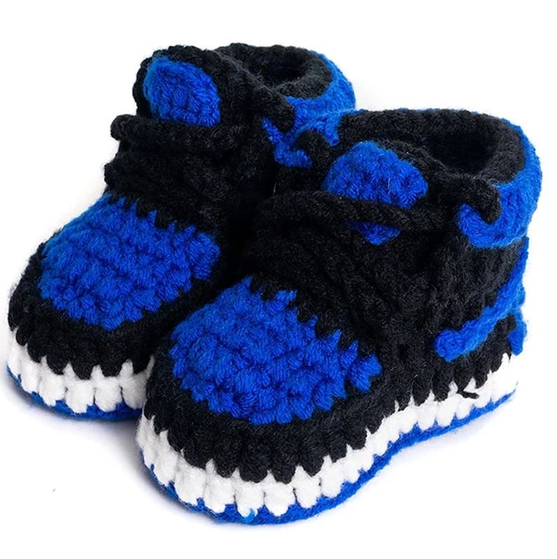 Retro Blue Baby Booties