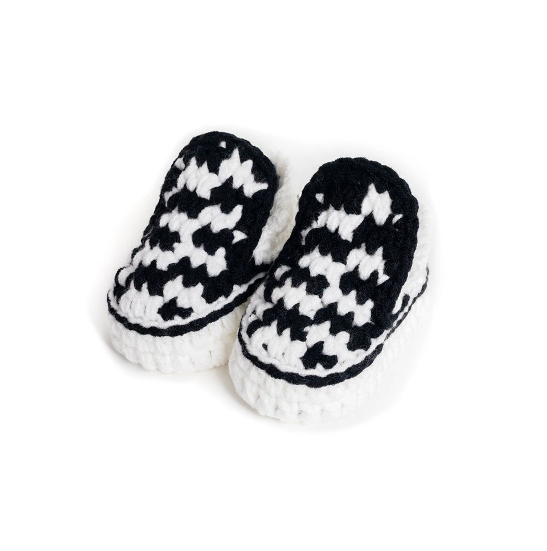 Checkered Crochet Baby Shoes