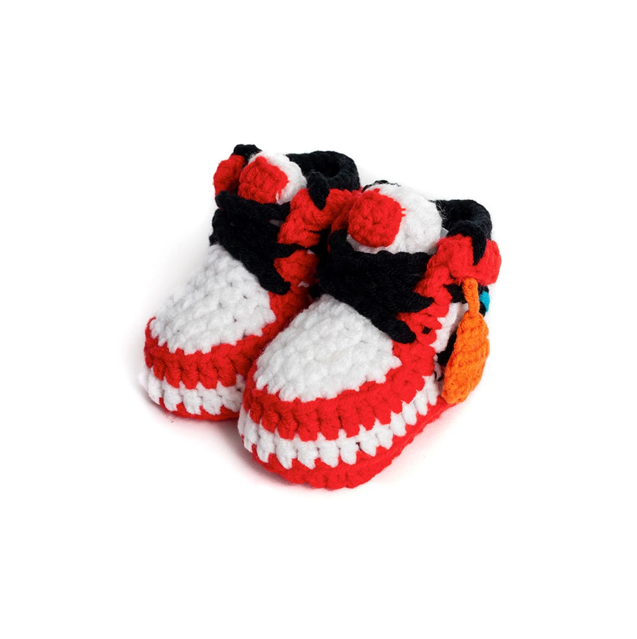 Red Off W Crochet Baby Shoes
