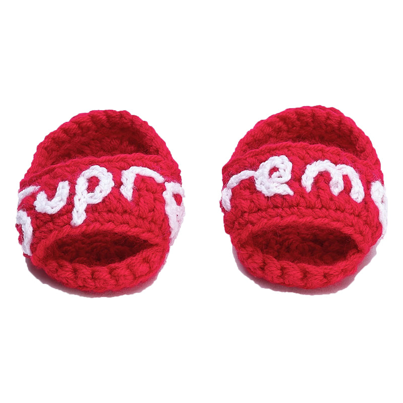Crochet Red Slide Sandal